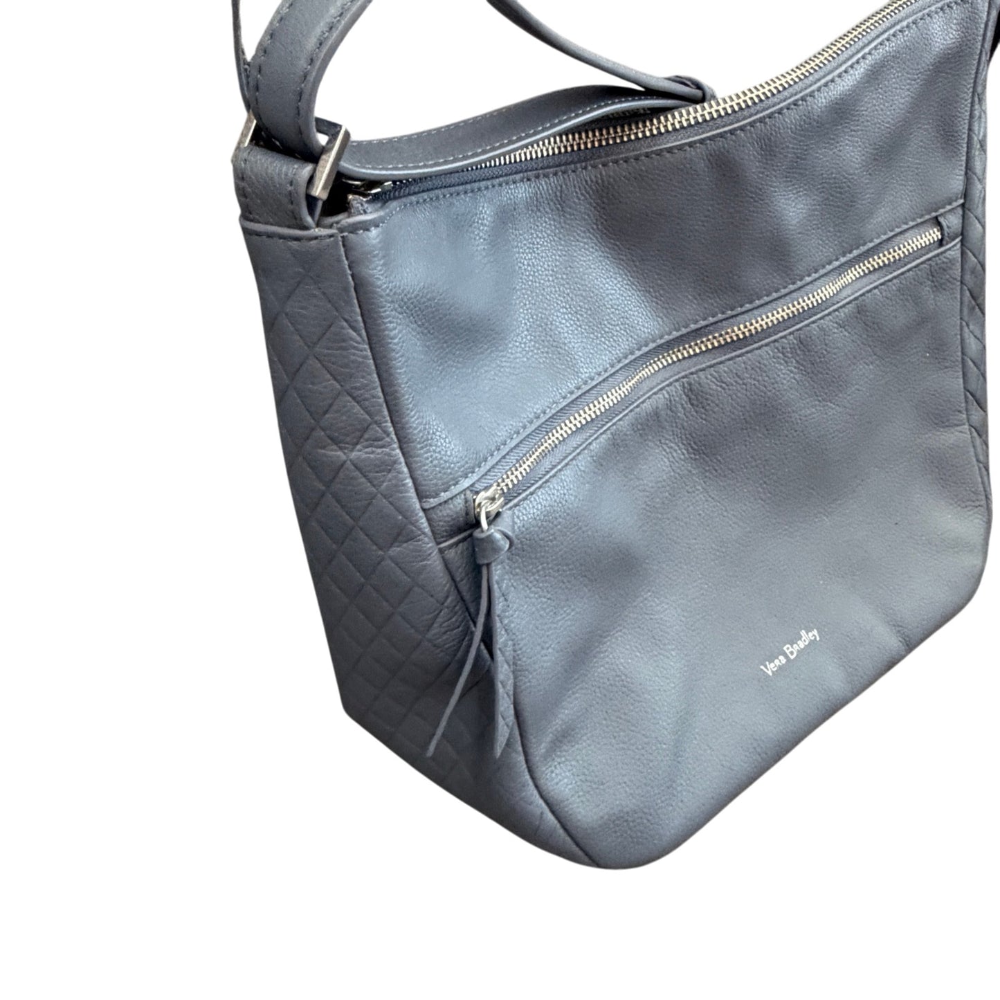 Vera Bradley Gallatin Collection Gray Leather Shoulder Bag Crossbody Handbag