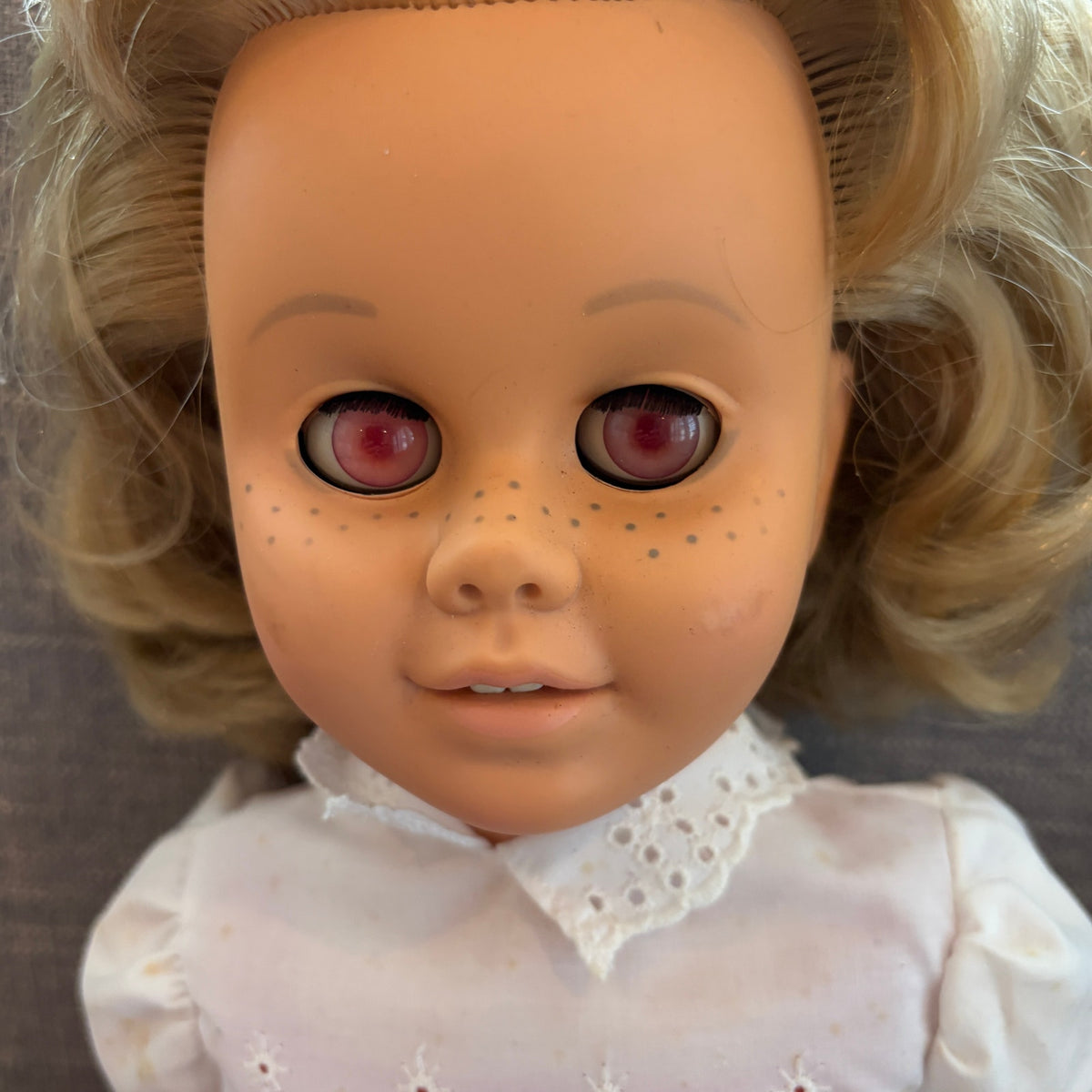 1999 Reproduction Mattel Chatty Cathy 20" Tall Pink Eyes NOT WORKING