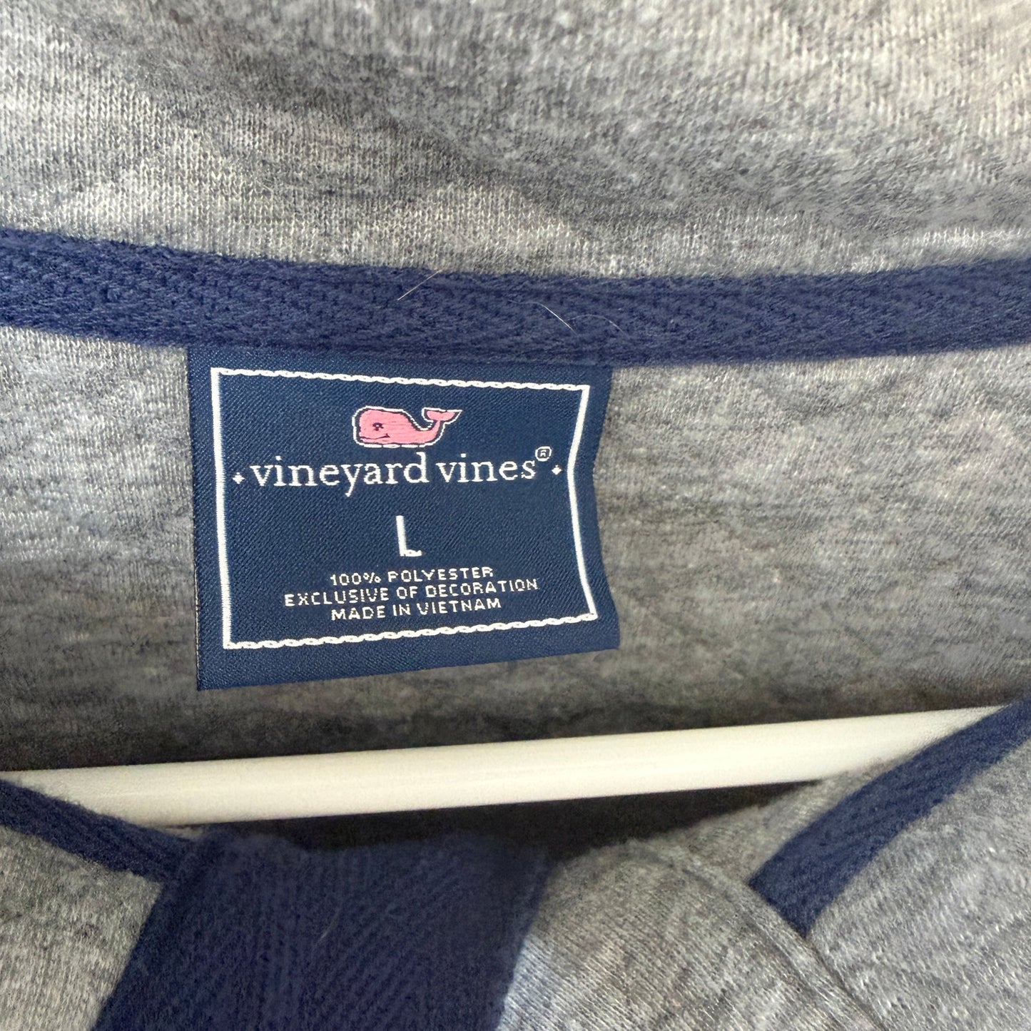 Vineyard Vines Gray Quilted 1/4 Snap Pullover Men's Size Large
