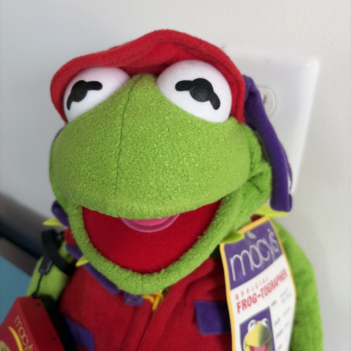 Macys Official 24" Kermit the Frog-Tographer Plush Stuffed Animal w/ Camera NEW