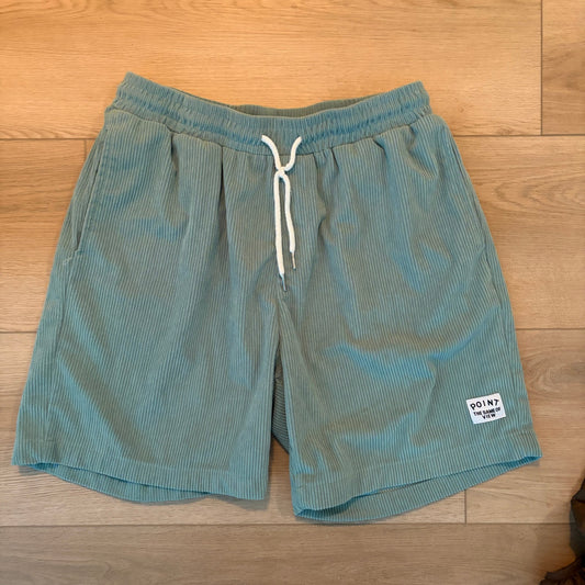 Men's Green Corduroy Drawstring Shorts Men's Size Large