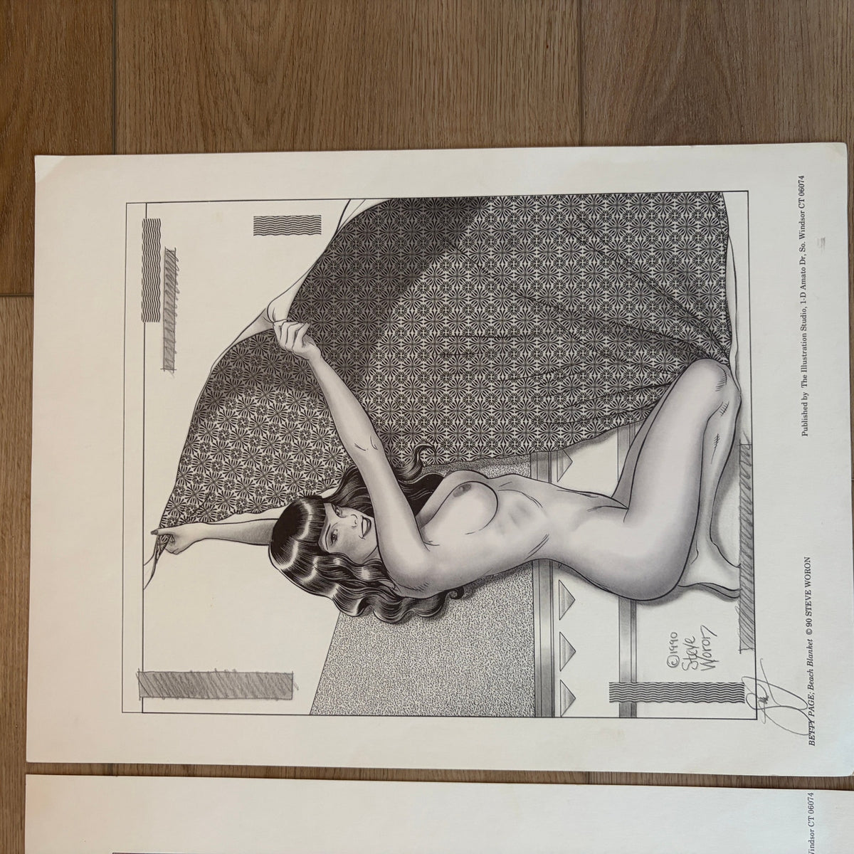 LOT 4 Steve Woron 1990s Black and White Sketchings Signed