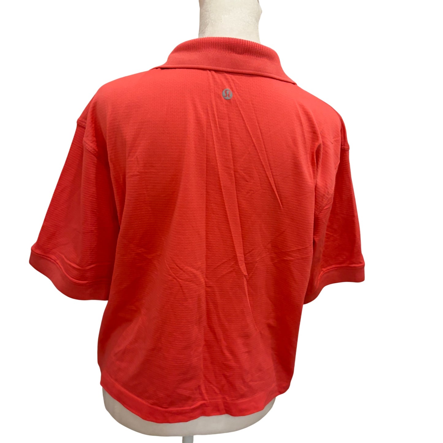 Lululemon Pink Cropped Polo Shirt Womens Size 10