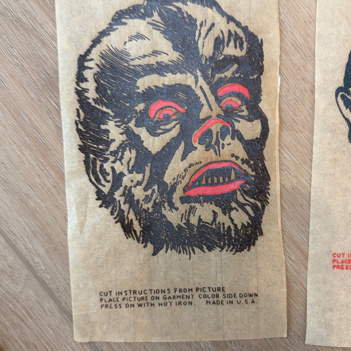 1960s Mr Softee Iron On Transfers Frankenstein, Vampire, Wolfman, Zombie
