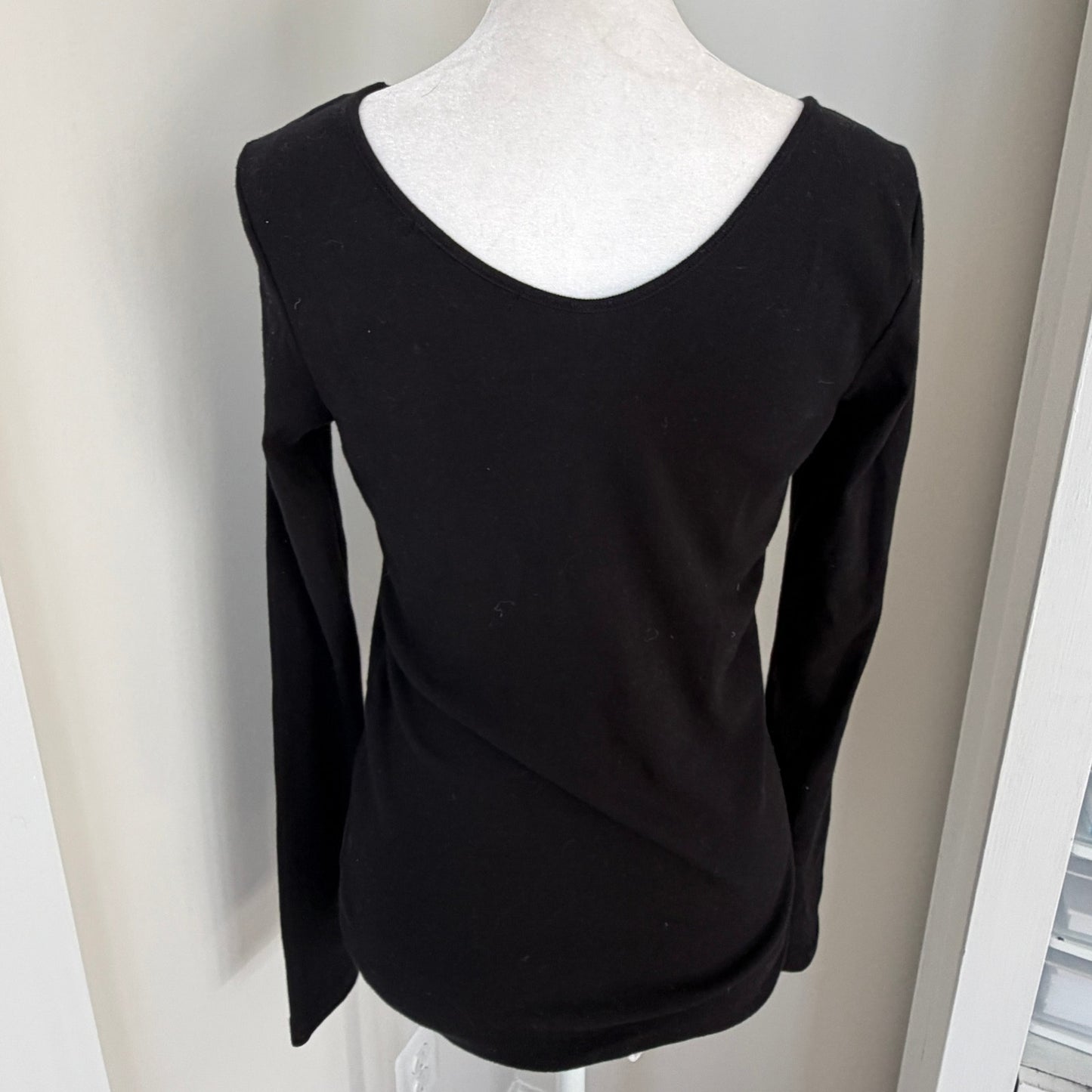 Anthropologie Stateside Black Long Sleeve V-Neck Top Womens Size Medium