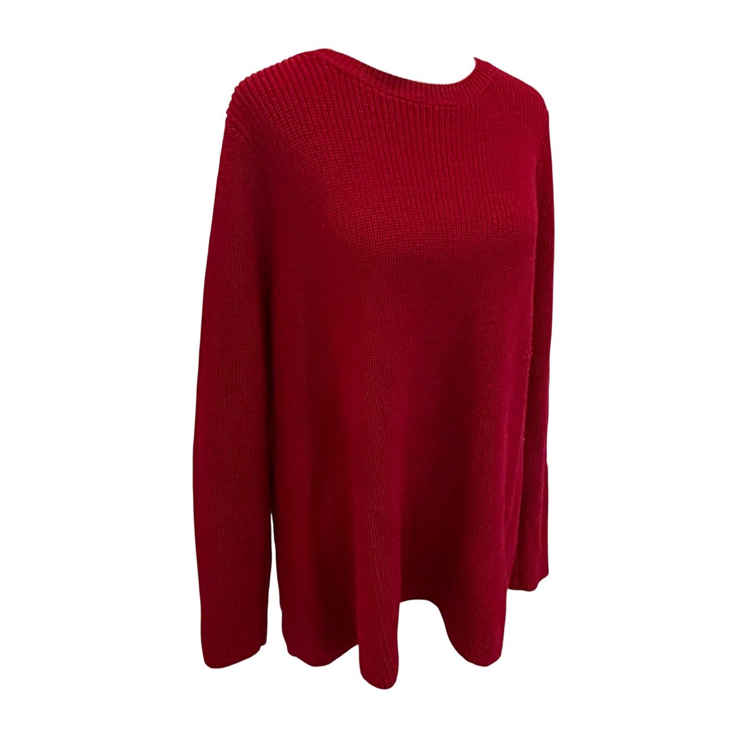 Eileen Fisher Red 100% Italian Wool Sweater Womens Size Medium