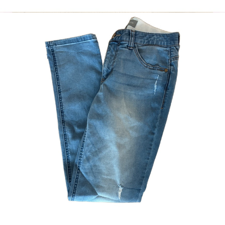 Wit & Wisdom High Rise Ankle Jeans Distressed Elastic Waistband Womens Size 2
