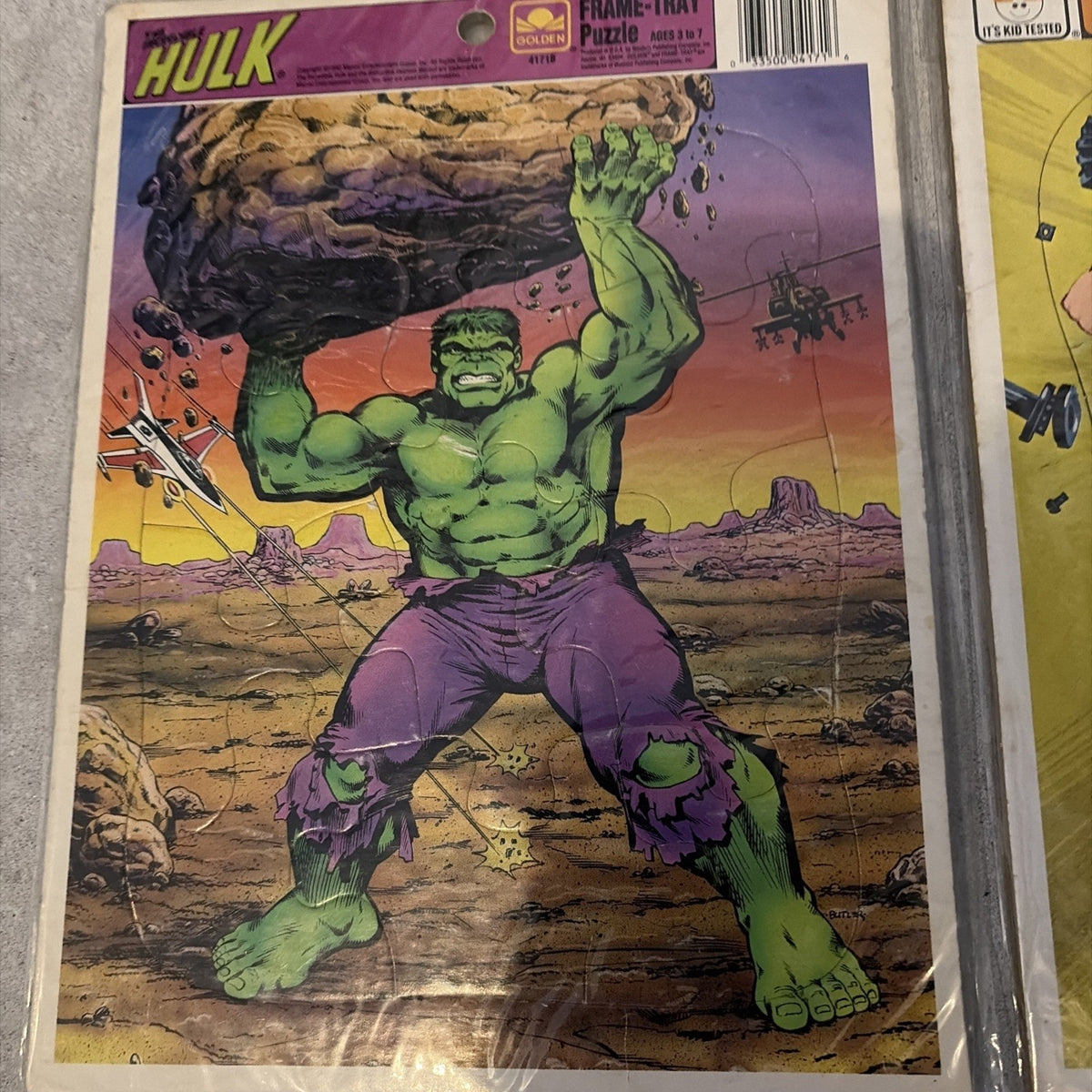 LOT 4 Batman, Superman, Hulk Frame-Tray Puzzles NEW Vintage