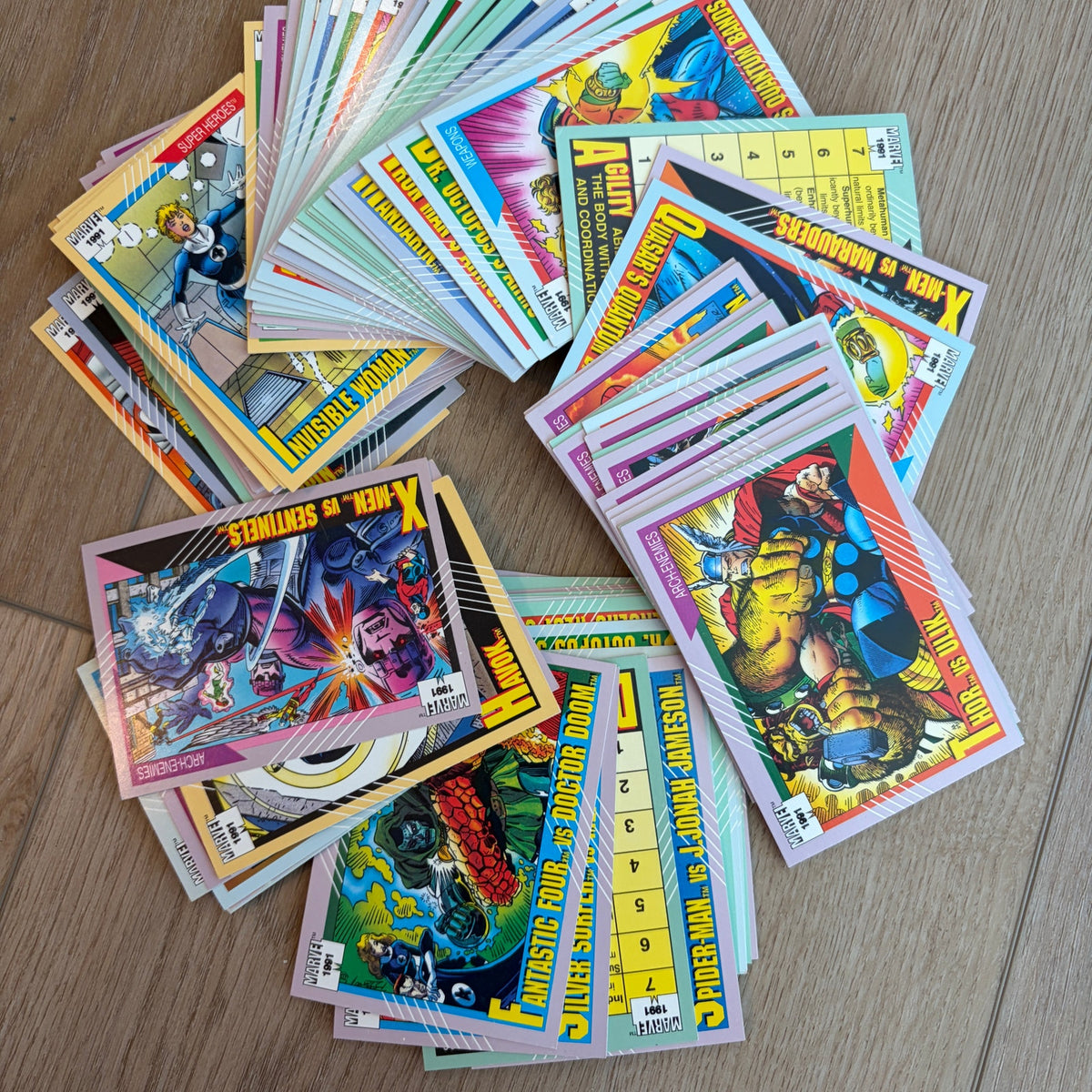 1991 Marvel Series 2 Trading Cards Incomplete Base Set 600+ Cards Many Dupes
