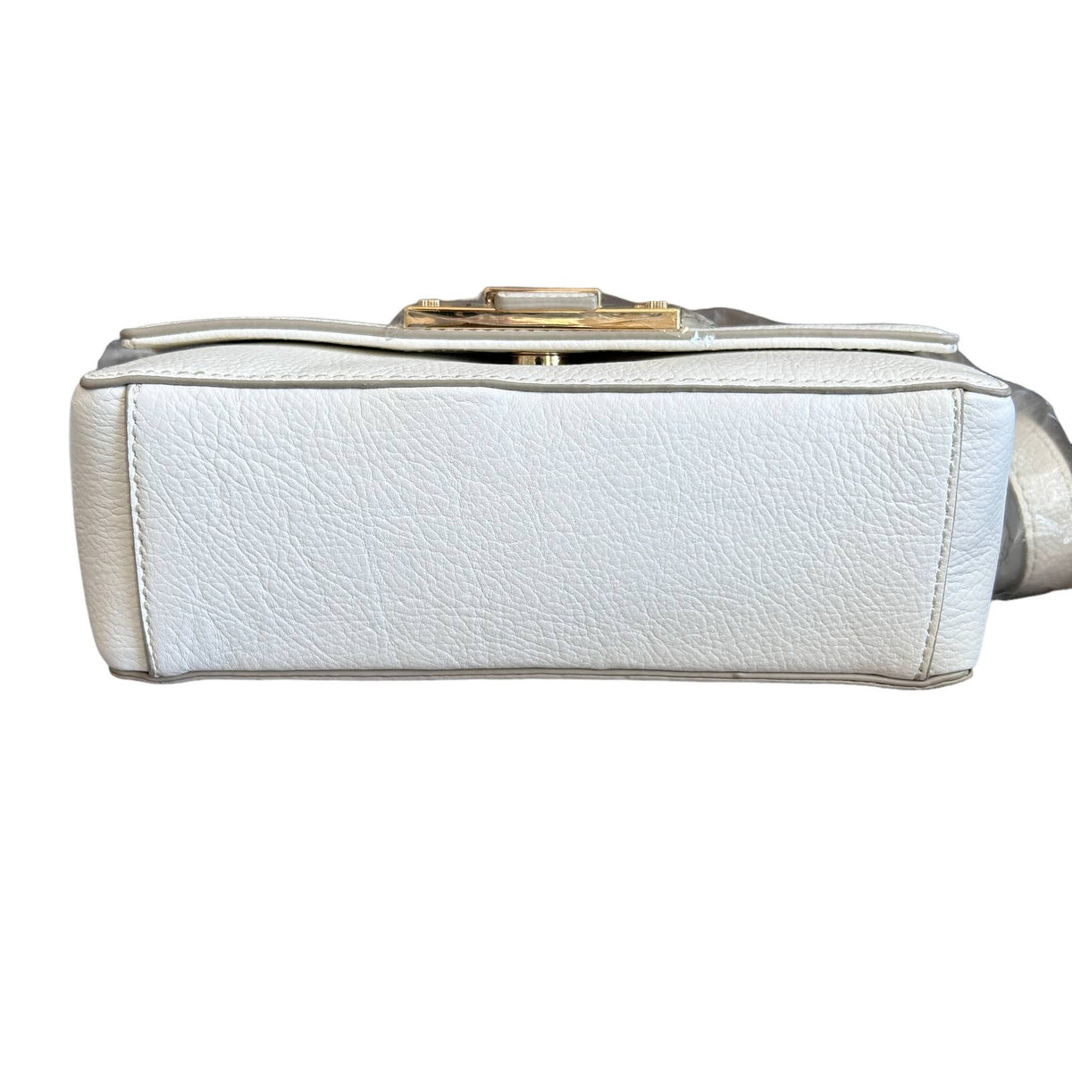India Hicks Lady P Off-White Pebbled Leather Crossbody Shoulder Bag NEW