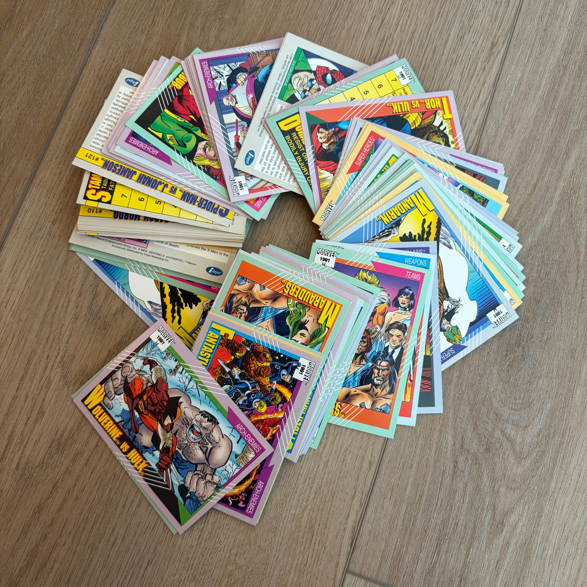 1991 Marvel Series 2 Trading Cards Incomplete Base Set 600+ Cards Many Dupes