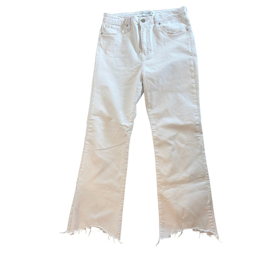 Just Black Denim White High Rise Cropped Raw Hem Jeans Womens Size 29