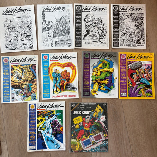 Jack Kirby Collector Magazine 1990s Tabloid Size Vintage 9 Magazines and Poster