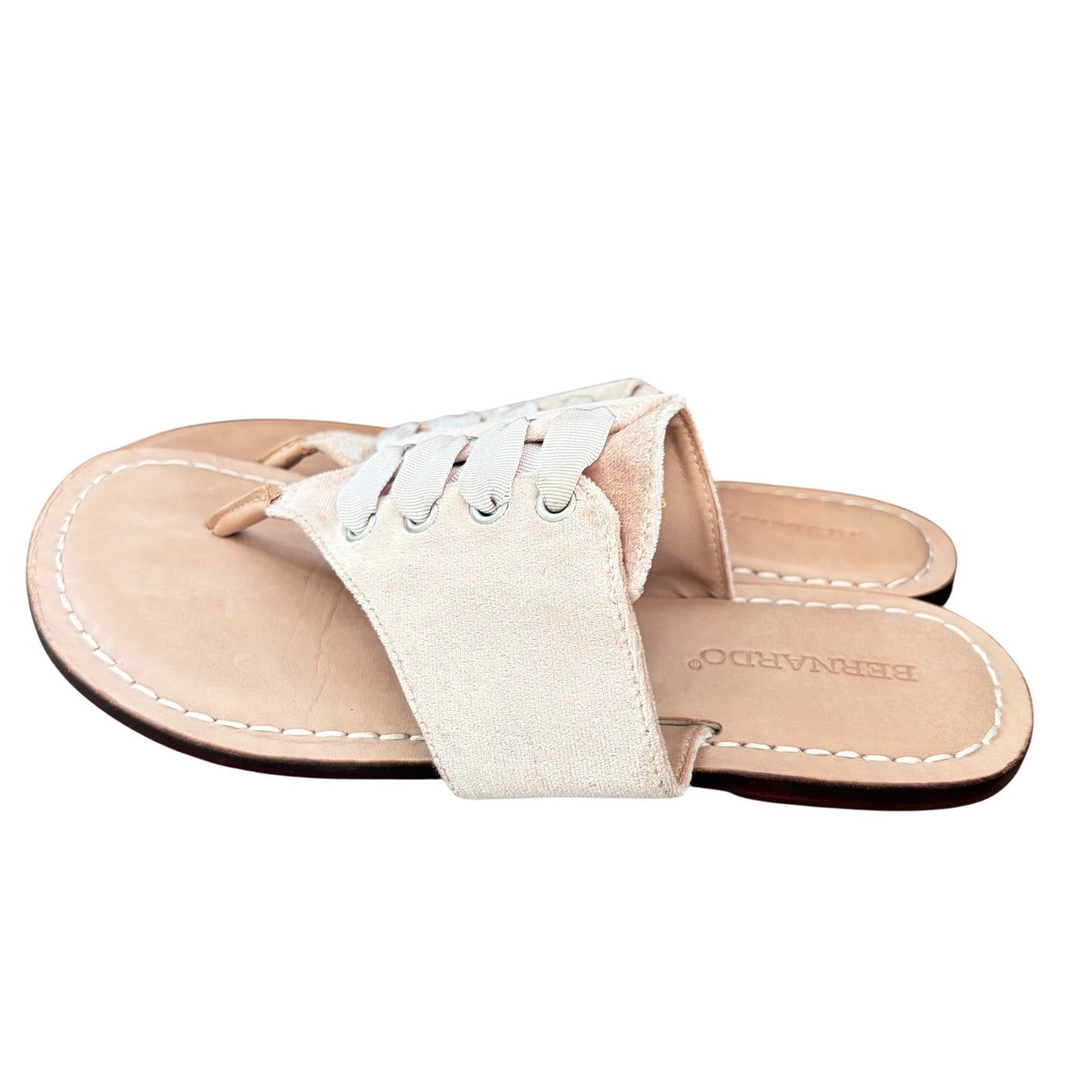 Bernardo Matilda Pink Velvet Thong Sandal Flat Sandals Womens Size 9