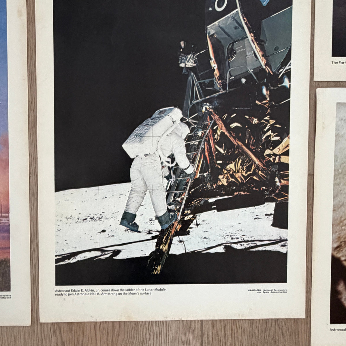 1969 Apollo 11 Buzz Aldridge 11" x 14" Prints LOT of 9 NASA
