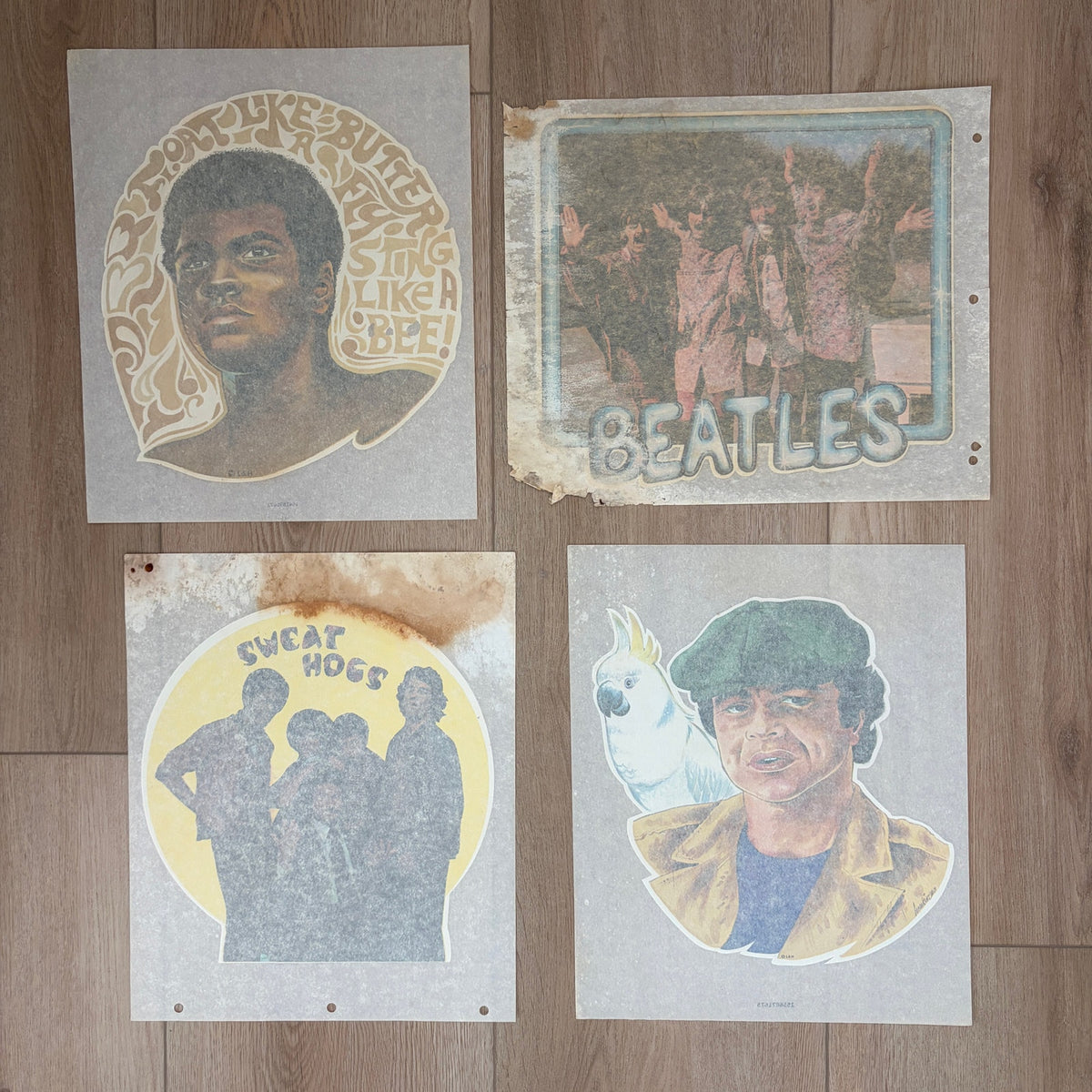 Vintage 1970s Iron Ons Beatles, Sweathogs, Baretta, Muhammad Ali