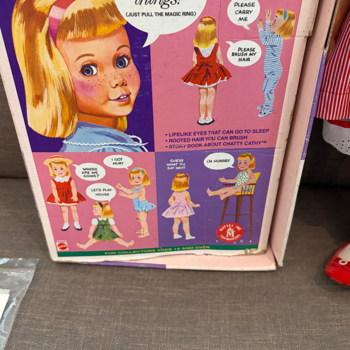 1999 Reproduction Mattel Chatty Cathy 20" Tall Pink Eyes NOT WORKING